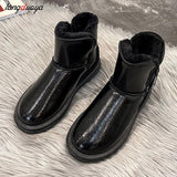 Women 2023 Winter New Fashion Transparent Thickened Plush Versatile Warm and Comfortable Waterproof Anti slip Low top Snow