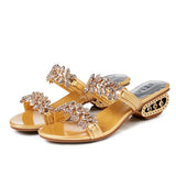Breakj Water Drill Slippers Women 2025 Summer New Fashion Water Drill Side With Toe Cool