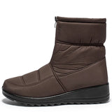 Snow Boots for Women 2024 Winter Warm Plush Ankle Booties Front Zipper Non Slip Cotton Padded Shoes Woman Size