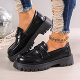 Breakj New British Wind Pedal Small Leather Shoes Women Retro Thick-Soled Lefang Shoes Casual Single