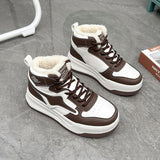Breakj Top Cotton Shoes Women 2024 New Winter Students Ins Fashion Versatile Casual Plus Plush Platform Fashion Board Shoes WW