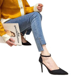 Breakj Heel Single Shoes French Tying High Heels Women 2025 Summer Pure Want Head Sandals Fashion Buckle