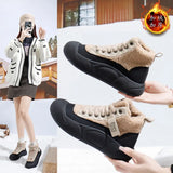 Breakj Boots Women 2024 New Winter Versatile Add Velvet Thick Warm Martin Boots Short Leg Casual Cotton Shoes XFL