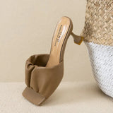 Women Slippers Pleated Summer Light Sexy Open Toe Solid Color Sandals Stiletto Heels Women Luxury Prom Woman Black