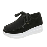 Breakj With Round Head Casual Sports Shoes Female Womens Sneakers, Suede Thick Bottom Sneakers