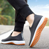 Breathable Shoes for Men Non-slip Wear-resistant Slip on Flat Casual Shoes Fashion Light Sport Walking