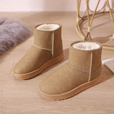Women's Shoes Australian Boots Winter Footwear Round Toe Flat Heel Boots-Women Fashion Snow Low 2023 Ladies Ankle