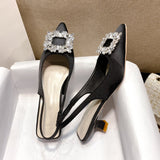 Shoes on Sale 2023 New Women's Pumps Summer Stiletto Women Sandals Elegant Pointed Toe Shallow Mouth Black Heels