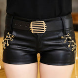 2019 Fashion Women Shorts PU Black Womens Shorts PU Leather Shorts Femme Sexy Motor Mini Shorts Femininos