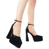 Dropship 2023 Spring Summer Platform High Heeled Women Pumps With Crystal Elegant Office Lady Sexy Woman Shoes
