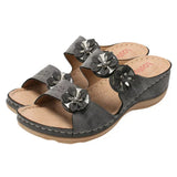 Breakj Flat-Bottomed Dew Slope And Slippers Women's Summer Fashion Wear Flowers Half Cool