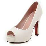 2020 Spring Autumn Elegant Solid Pumps Women Big Size 32-43 Shallow slip-on Platform High Heels Ol Shoes