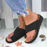 Breakj Women's Slope And Thick Bottom Clip Slippers Pure Color Fashion Slope And Slippers Women's Beach
