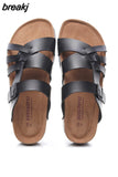 New Summer Men Cork Slipper Beach Shoe Casual PU Leather Male Outdoor