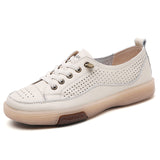 Breakj Wind Small Leather Shoes Women In The Spring Of 2024 New One-Legged Leather Single Shoes Soft Soles Casual White