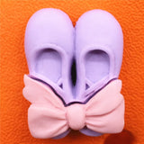 Shipping 1pcs Dance Series Shoe Charms Accessories Cute Bow Dress Resin Shoes Buttons Colorful Sandals Charm