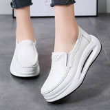 Breakj And Autumn 2024 Spring And Autumn Texture Comfortable And Lightweight Women's Leisure Thick-Soled Round Head Tie With Raised Women's Shoes Big Head Shoes Mom