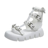 Sandals Woman Leather Low-heeled PU Rome Slides Fabric Hoof Heels Rubber Low Sandals Woman Leather Low-heeled Slides