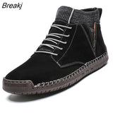 Winter Boots Men Genuine Leather Shoes Men Suede Leather Boots Warm Men Boots Male Fashion Brand Ankle Boots