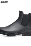 Chelsea Rain Shoes Woman Ankle Rainboots Rubber Boots Non-slip Water Shoes Female Galoshes Overboot for