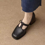 Small Leather Shoes Women's Design Sense Small Heel Thick Heel Women's Shoes 2024 Autumn French Retro Brown Light Mouth Single