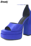 Dropship 2023 Summer Platform Woman Shoes Sandals Office Lady Cute Elegant High Heeled Women Sandals Shoes Big Size