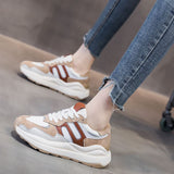 Size 35-40 Women Sneakers Ins Fashion Platform High Heels Shoes Woman Real Leather 2023 Spring Casual Lady