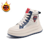 Breakj Velvet High Top Snow Boots Female 2024 Winter New Student Ins Korean Version Warm Leisure Platform Cotton Shoes