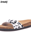 2023 New Fashion Summer Cork Slipper Women Casual Beach Mixed Color Flip Flops Slides