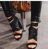 2022 New Style Fashion Ladies Summer Sexy High Heel Party Shoes Ladies Open Toe Thick With Women's High Heels