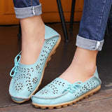 Leather Women Flat Shoes Ballet Trainer Leisure Shoes Woman Flower Sneakers For Women 2021 Candy Color Nurse