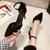 Breakj Heel Single Shoes French Tying High Heels Women 2025 Summer Pure Want Head Sandals Fashion Buckle
