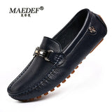 Loafers Men's Handmade Leather Shoes Casual Lazy Flat Driving Shoes High Quality Moccasin Boat Shoes Large Size
