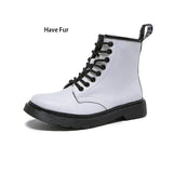 Women Boots Classic Genuine Leather Shoes Women Autumn Winter Boots Leather Punk Ankle Botas Mujer Fur Winter Chaussures