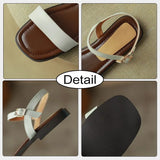 Size 32-43 Women Flats Sandals Summer 2023 Real Leather Low Heels Shoes For Women Retro Buckle Casual Sandal