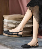 Woman Shoes Beige Heeled Sandals Round Toe Shallow Mouth Original Black Comfort Girls Closed Low Basic PU Neutral Back