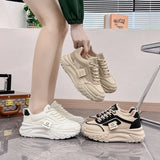 Breakj Korean Version Of The New Dad Shoes Female 2025 Spring Student Running Sports Platform Increased Casual Shoes Female