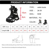 Fashion Women Chunky Platform Motorcycle Boots 2023 Lace Up Thick Bottom Ankle Botas Mujer High Top Punk Sneaker