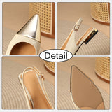 Size 34-39 Flats Sandals For Women Real Leather Low Heels Shoes For Women 2023 Summer Slingback Buckle Chunky