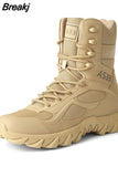 Men's Waterproof Military Boots Tactical Boots Breathable Outdoor Cotton Shoes Desert Boots Combat Mid Calf Boots Hiking