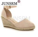Women Sandals Shoes woman summer Plus Size 35-43 Women Hemp Wedge Buckle Sandal Ladies Weaving Wedges Sandals Sandalias
