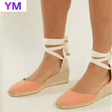 Super High Lace Up Gladiator Wedges Sandals Cover Heel 8cm Platform Ladies Sandals Fashion Summer Women Shoes 34-43