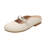 Breakj Slippers French Inside Heighten Grandma Shoes Female 2024 Summer New Comfortable Small Mary Jane Beans Single