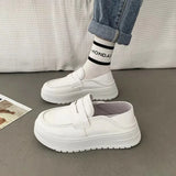 Breakj And Autumn Shoes Female Small Leather Shoes Height Platform Nurse Shoes Professional Commuting Small Height Treasure Mother
