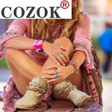 2021 New Women Ankle Boots Warm Flats Shoes Autumn Vintage PU Leather Woman Boots Femme Shoe
