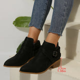 Breakj Autumn And Winter New Large-Size Tip Side Zipper Fashion Comfortable Short Boots Women