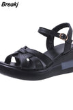 Women's Sandals Fish Mouth Buckle Wedges Large Size Women Shoes Woman Zapatillas Sandalias Zapatos Chaussure