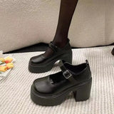 Fashion White Platform Pumps for Women Super High Heels Buckle Strap Shoes Woman Goth Thick Heeled Party Shoes