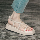 Platform Sandals Women 2022 Summer Square Toes Shoes Female Chunky Sole Ankle Strap Sandals Sandals Women Zapatos De