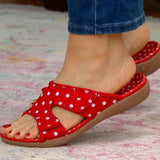 Women's Slippers Summer Casual Wedges Orthotic Slide Shoes for Ladies 2022 Polka Dot Pattern Female Beach Footwear New